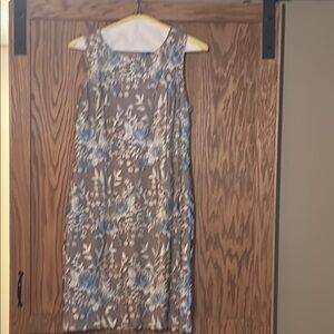 Ivanka Trump Gray and Blue Sheath Dress Knee-Length Sleeveless